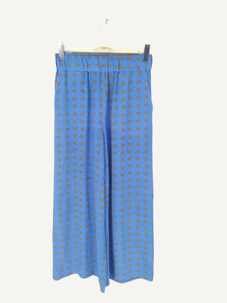 Flower print trousers Blue