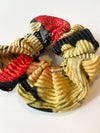 Chouchou tissu Vintage (Rouge / jaune / noir)