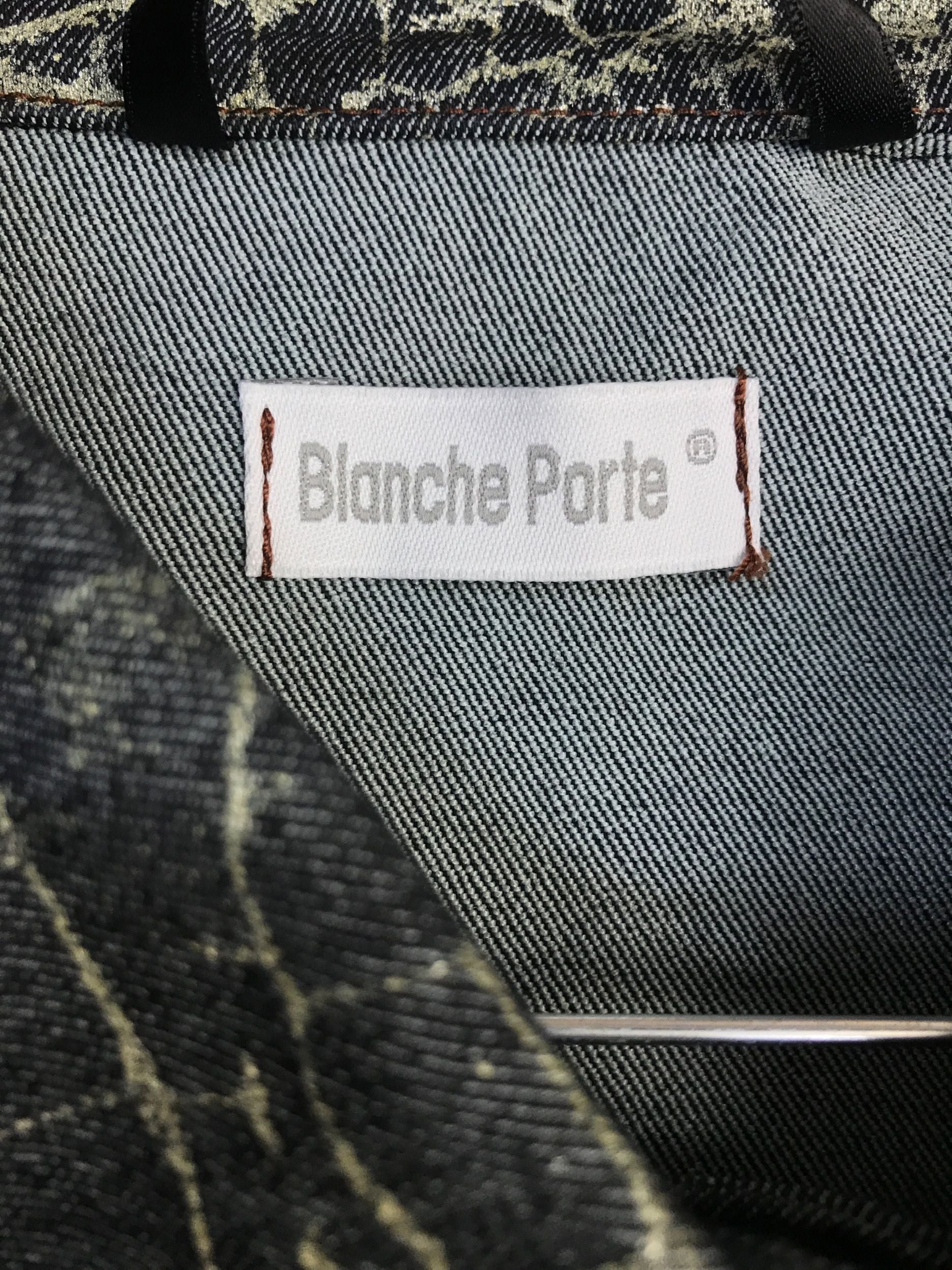 Veste en outlet jean blanche porte